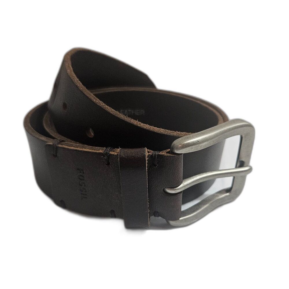 Fossil Men's Joe Casual Cow Hide Brown Leather Belt High Quality Size 32"